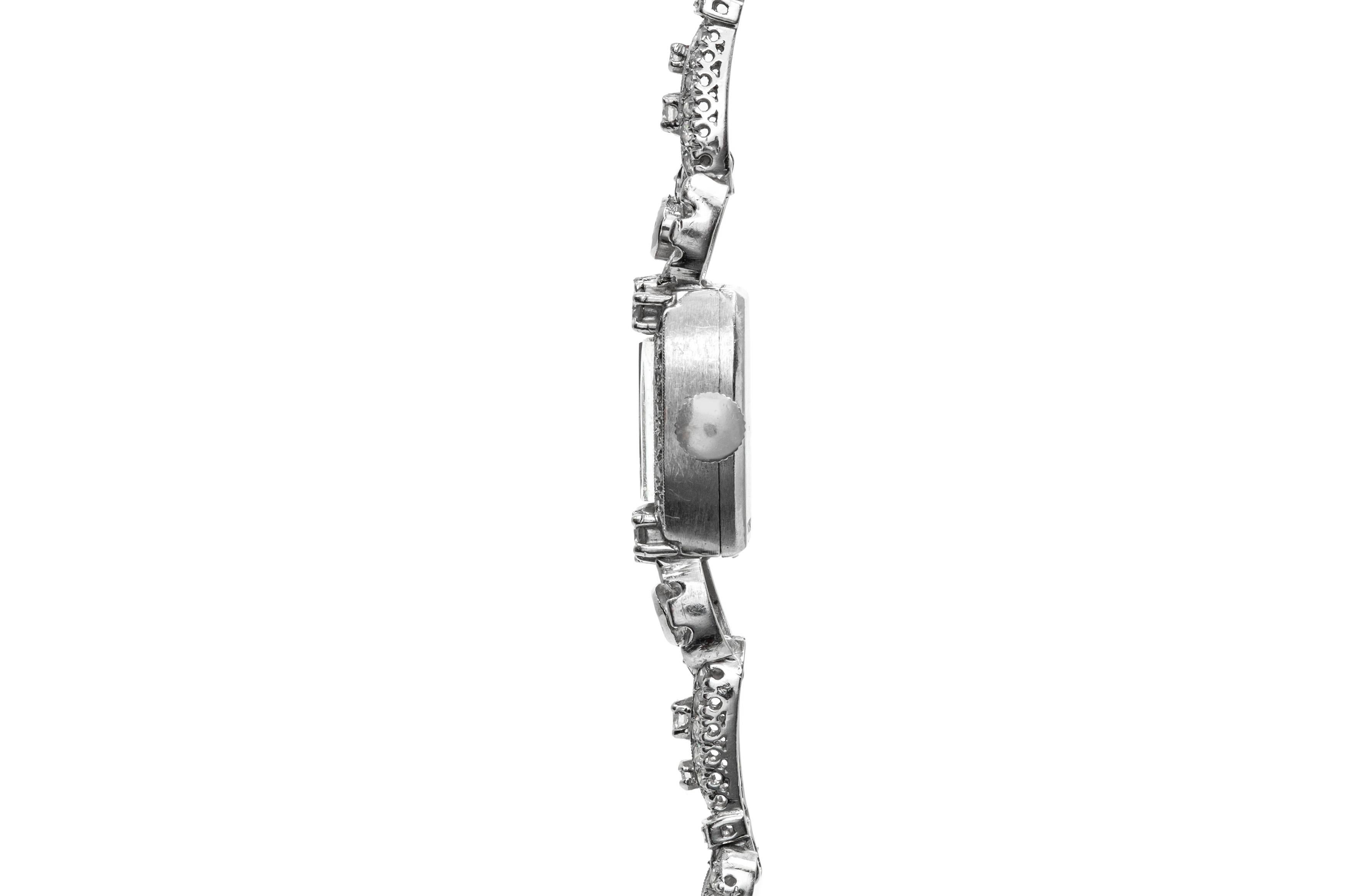 Platin Hamilton Diamant-Uhr im Zustand „Gut“ in New York, NY