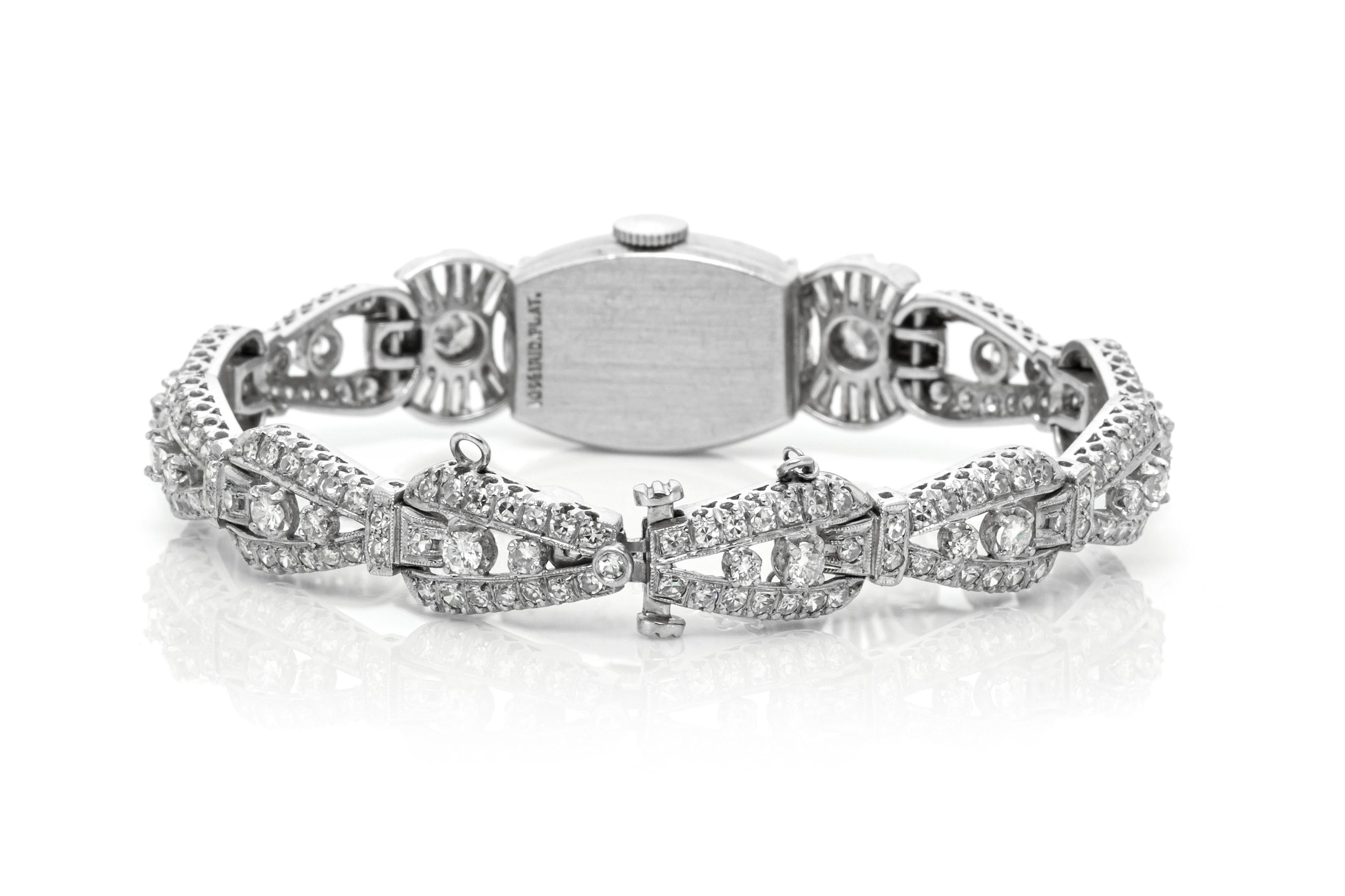 Platin Hamilton Diamant-Uhr für Damen oder Herren