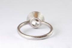 Platinum Hammered Ring with Round Old Cut Diamond 2.18 Carat