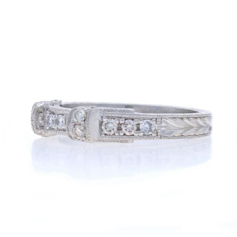 Donna Fede nuziale incisa a mano in platino - Anello 950 Round Brilliante .20ctw in vendita