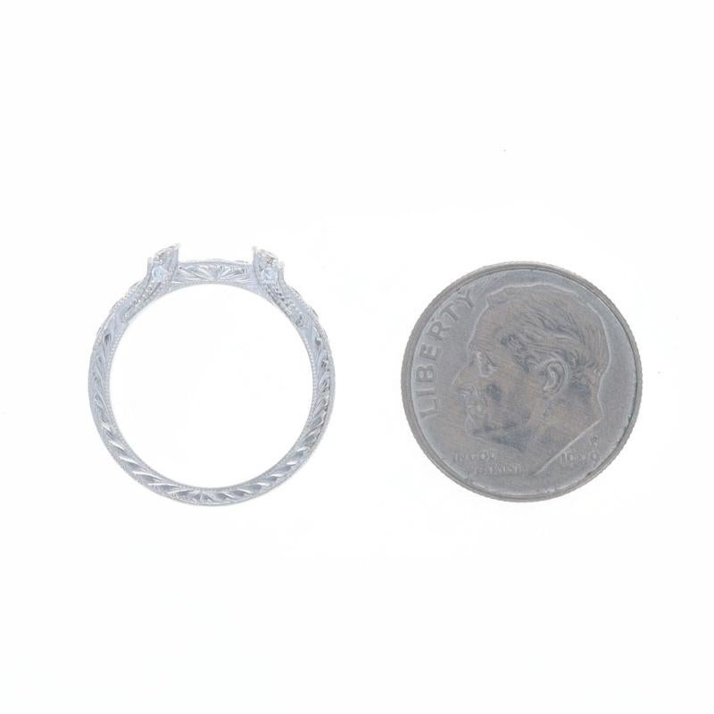 Fede nuziale incisa a mano in platino - Anello 950 Round Brilliante .20ctw in vendita 2