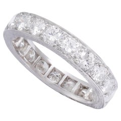 Platinum Hand Engraved Wedding Ring with 2.85 ct Top Color & Quality Diamonds