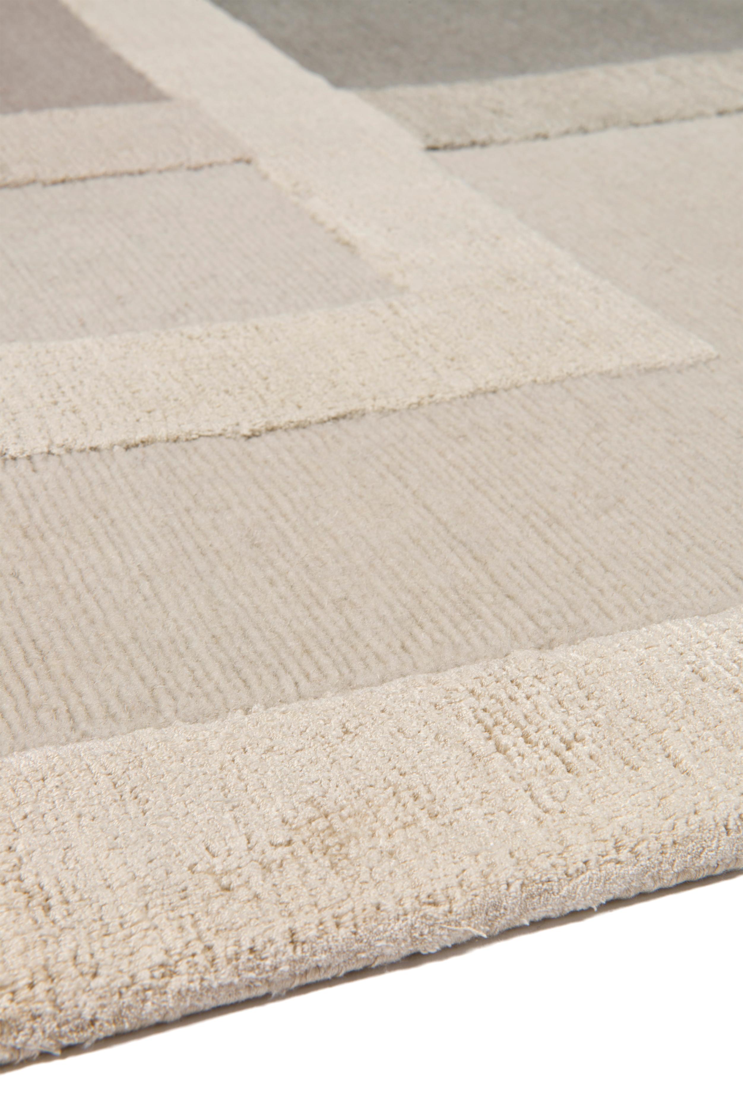 Nepalese Platinum Hand-Knotted 12x9 Rug in Wool and Silk by David Rockwell For Sale