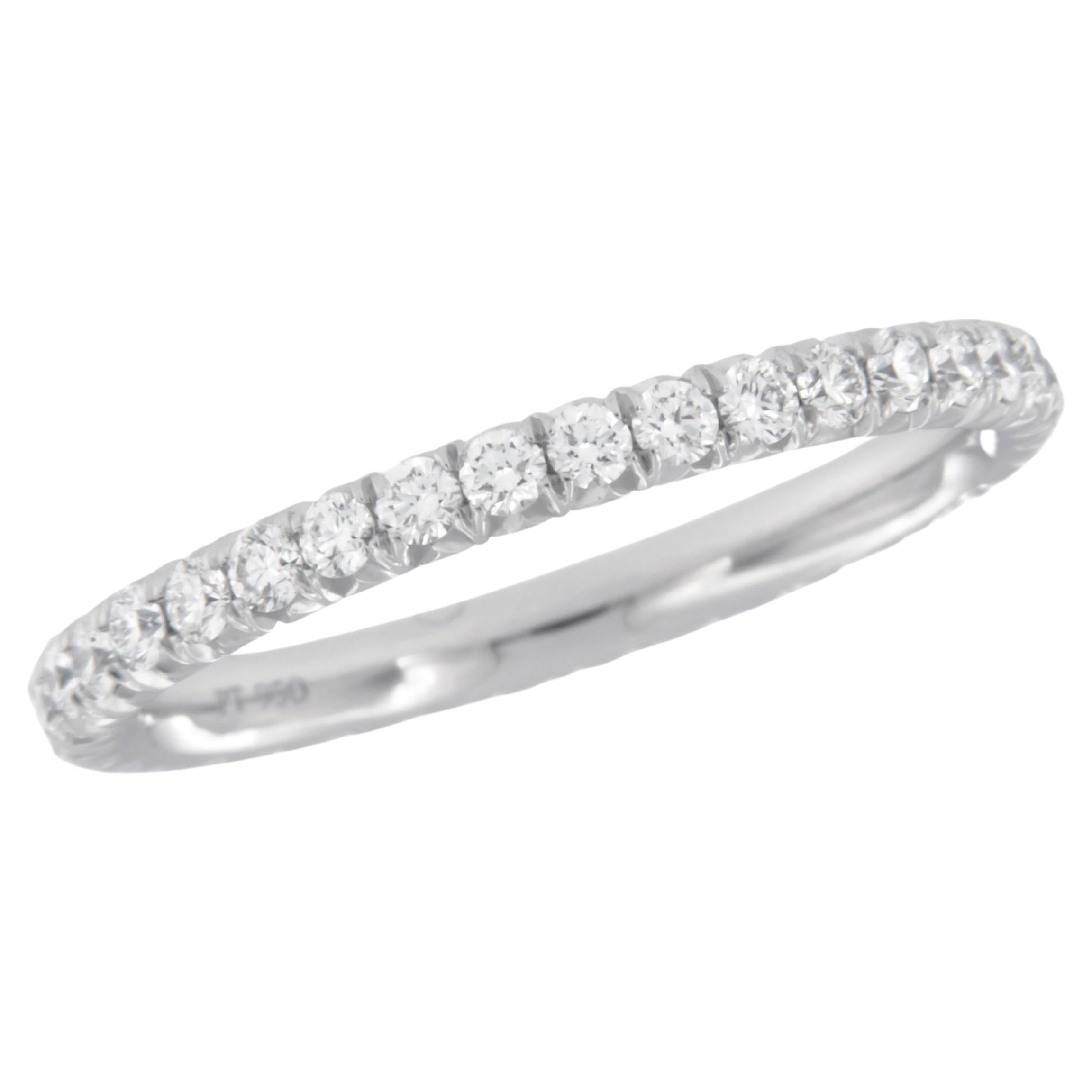 Platinum Hand Made in New York 0.54 Cttw VVS, D-F Diamond Eternity Band For Sale