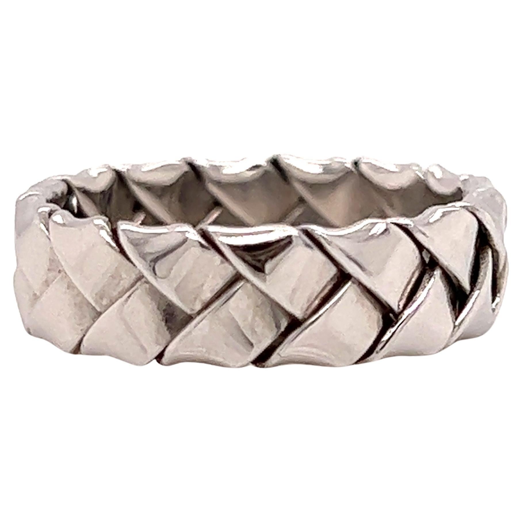 Platinum Hand Woven Eternity Ring For Sale