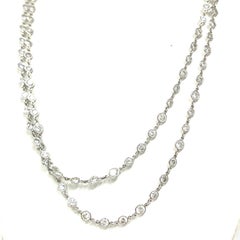 Platinum Handmade 24.72 Carat Long Diamond by the Yard Necklace