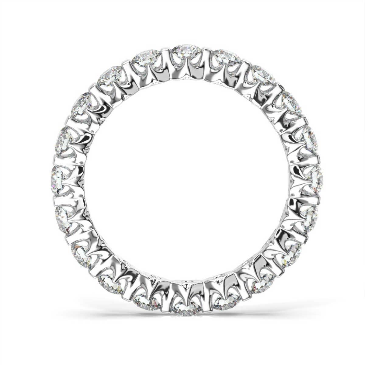 This stunning eternity ring features perfectly matched round brilliant diamonds flouting and set low to minimize the metal exposure. Experience the difference!

Product details: 

Center Gemstone Color: WHITE
Side Gemstone Type: NATURAL DIAMOND
Side