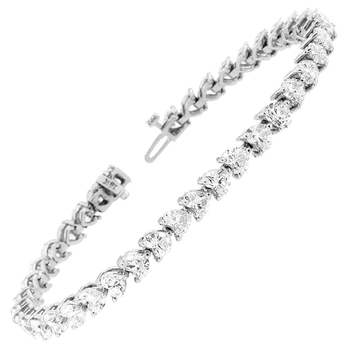 Platinum Heart Diamond Tennis Bracelet '12 1/2 Carat'