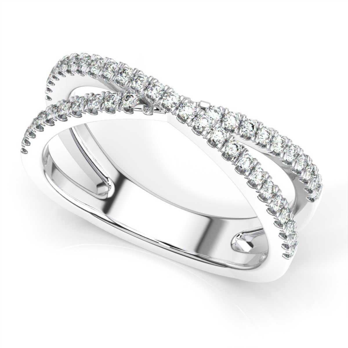 For Sale:  Platinum Heather 2 Rows Interweave Diamond Ring '1/3 Carat' 3