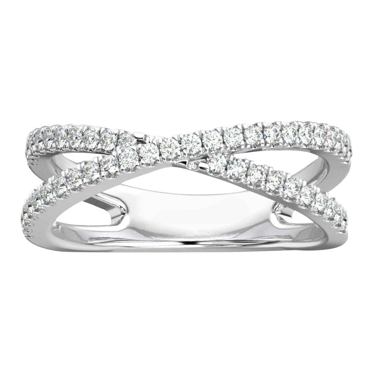 For Sale:  Platinum Heather 2 Rows Interweave Diamond Ring '1/3 Carat'