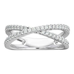 Platinum Heather 2 Rows Interweave Diamond Ring '1/3 Carat'