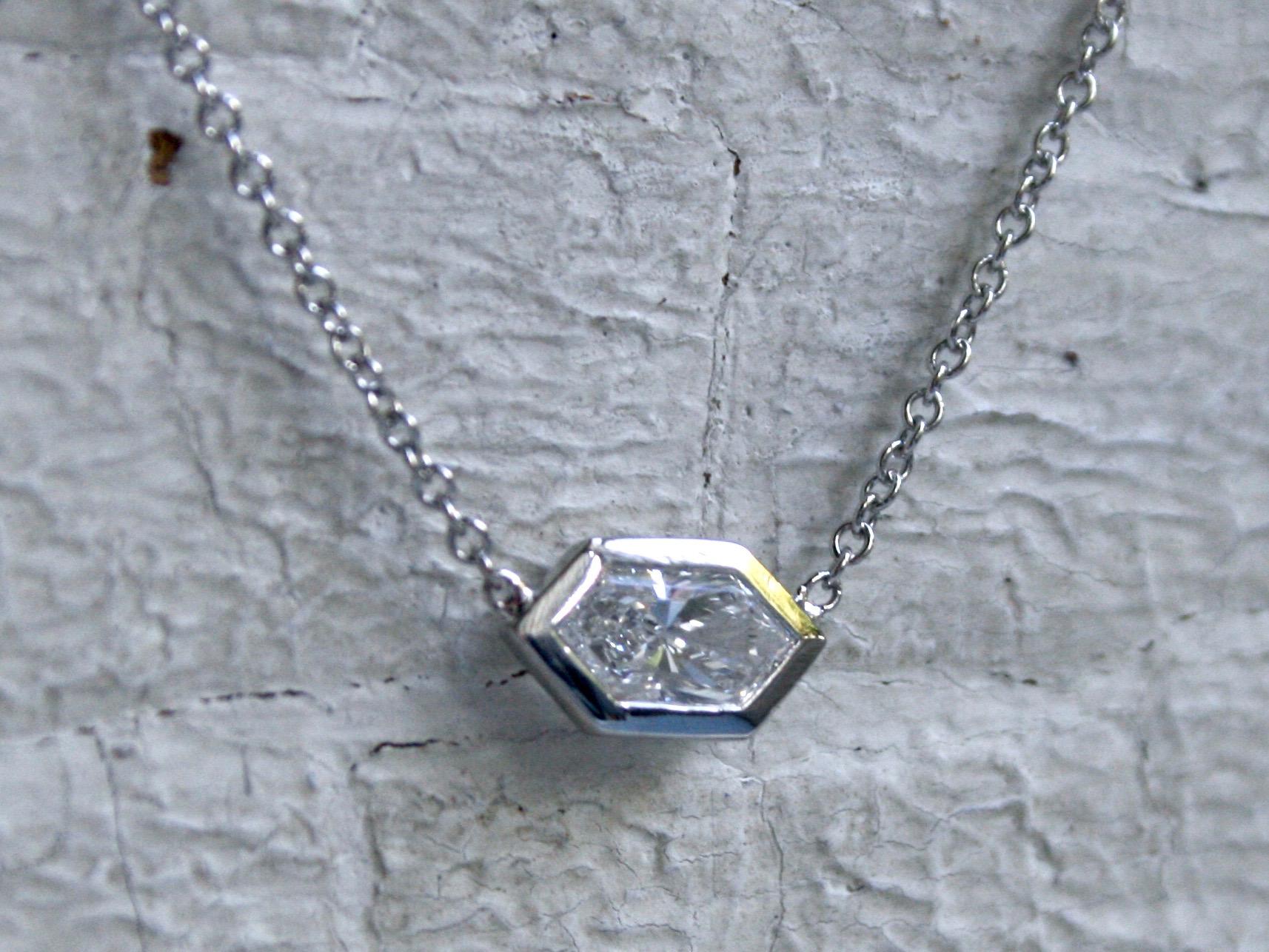 hexagon diamond pendant