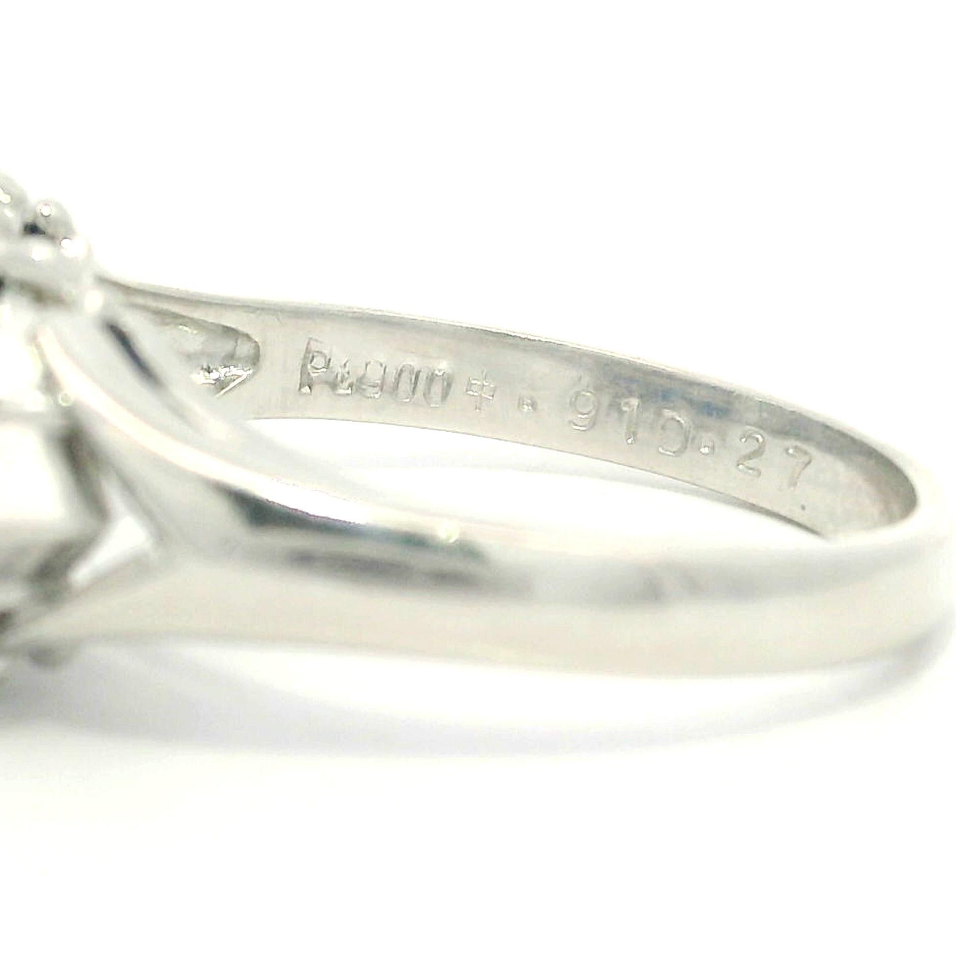 Platin hohe Qualität 1,19ctw Quadratischer Stufenschliff Saphir & Diamant Geometrischer Ring im Angebot 4