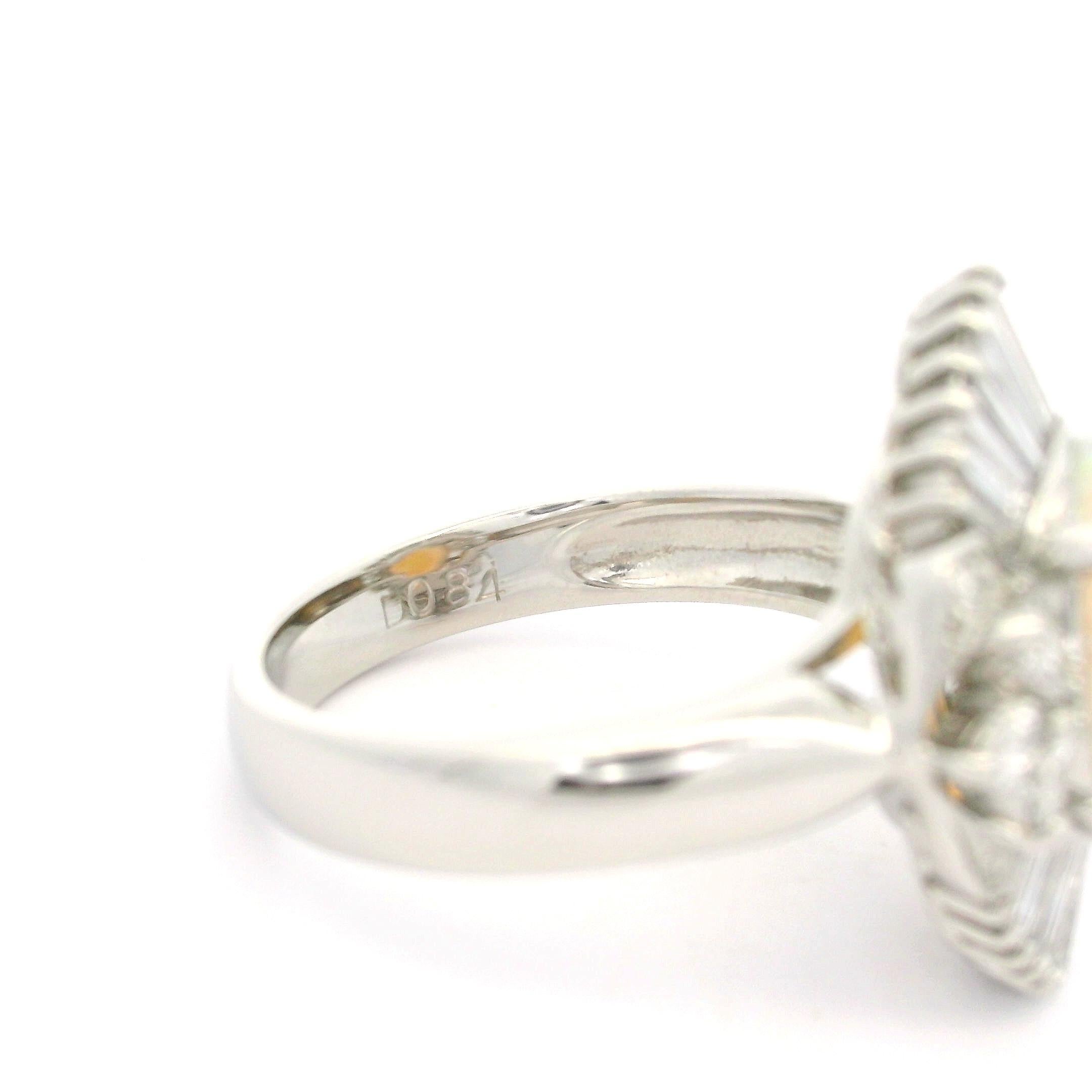 Platinum High Quality 3.13ctw Opal Diamond Floral Ballerina Design Cocktail Ring For Sale 4