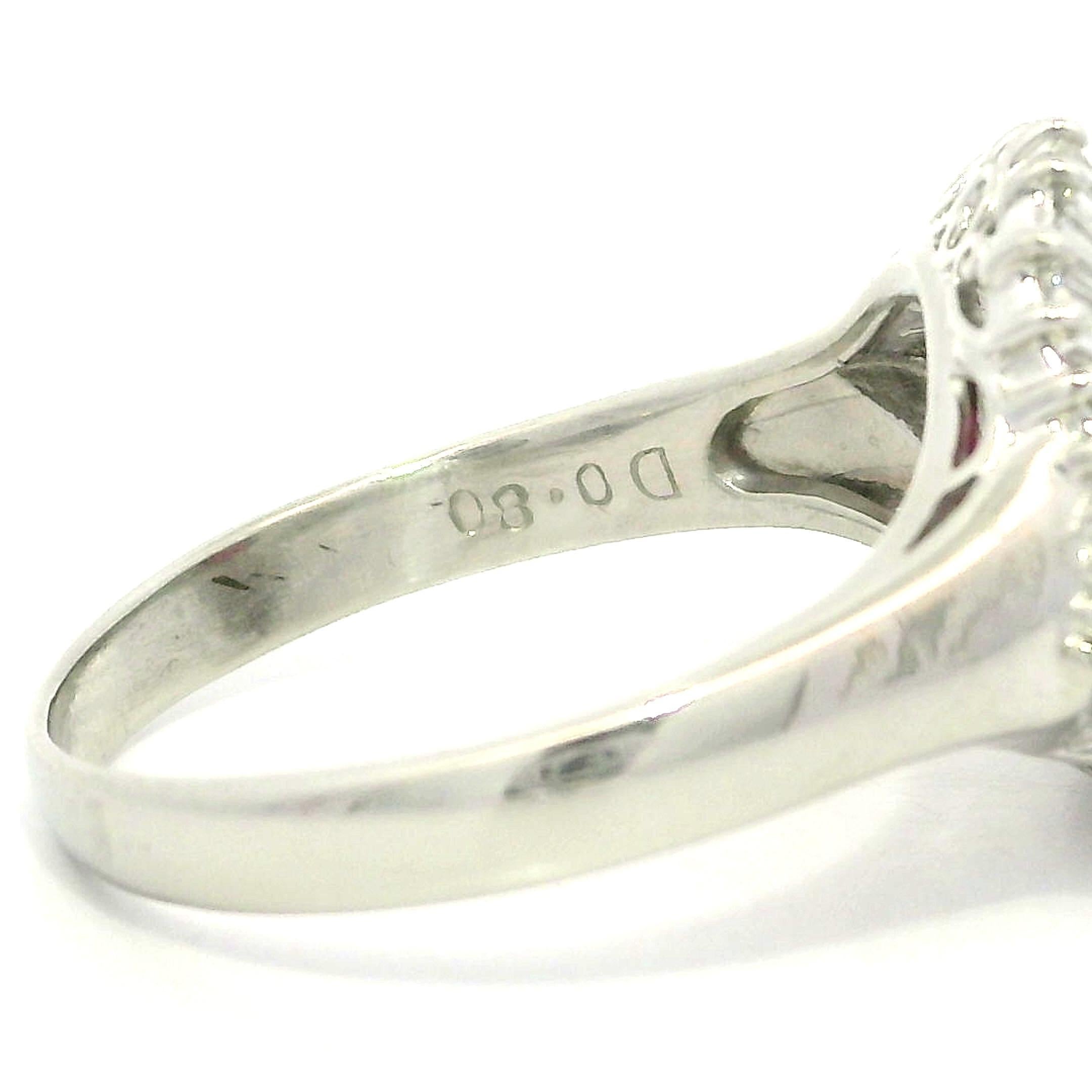 Platin Hochwertiger GIA 1,81ct Lebendiger Feuriger Roter Rubin Baguette Diamant Wrap Ring im Angebot 8