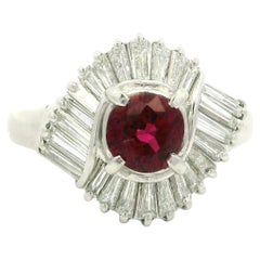 Platin Hochwertiger GIA 1,81ct Lebendiger Feuriger Roter Rubin Baguette Diamant Wrap Ring