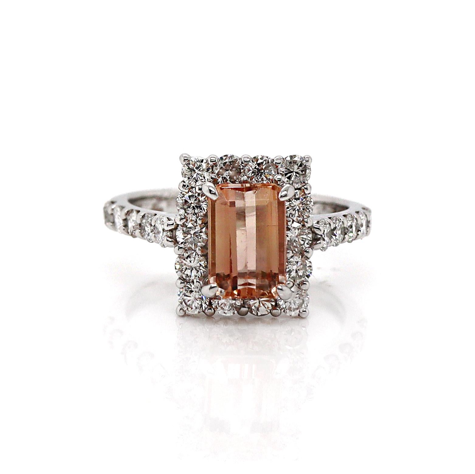 Platinum Imperial Topaz And Diamond Dress Ring For Sale 1