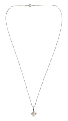 Platin Unendlichkeits gefasster Diamant-Anhänger-Halskette #17782