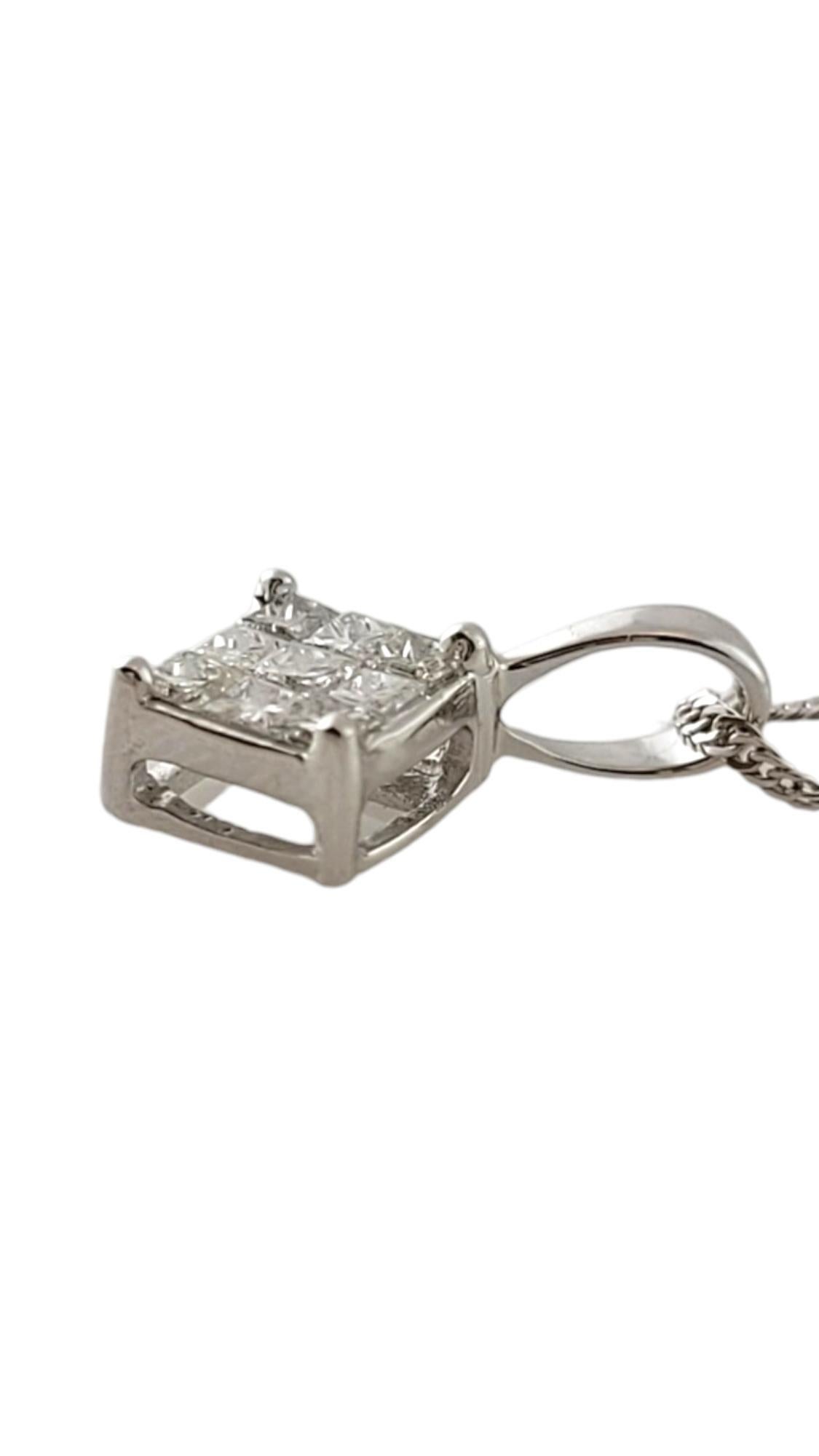 Princess Cut Platinum Infinity Set Diamond Pendant Necklace #17782 For Sale