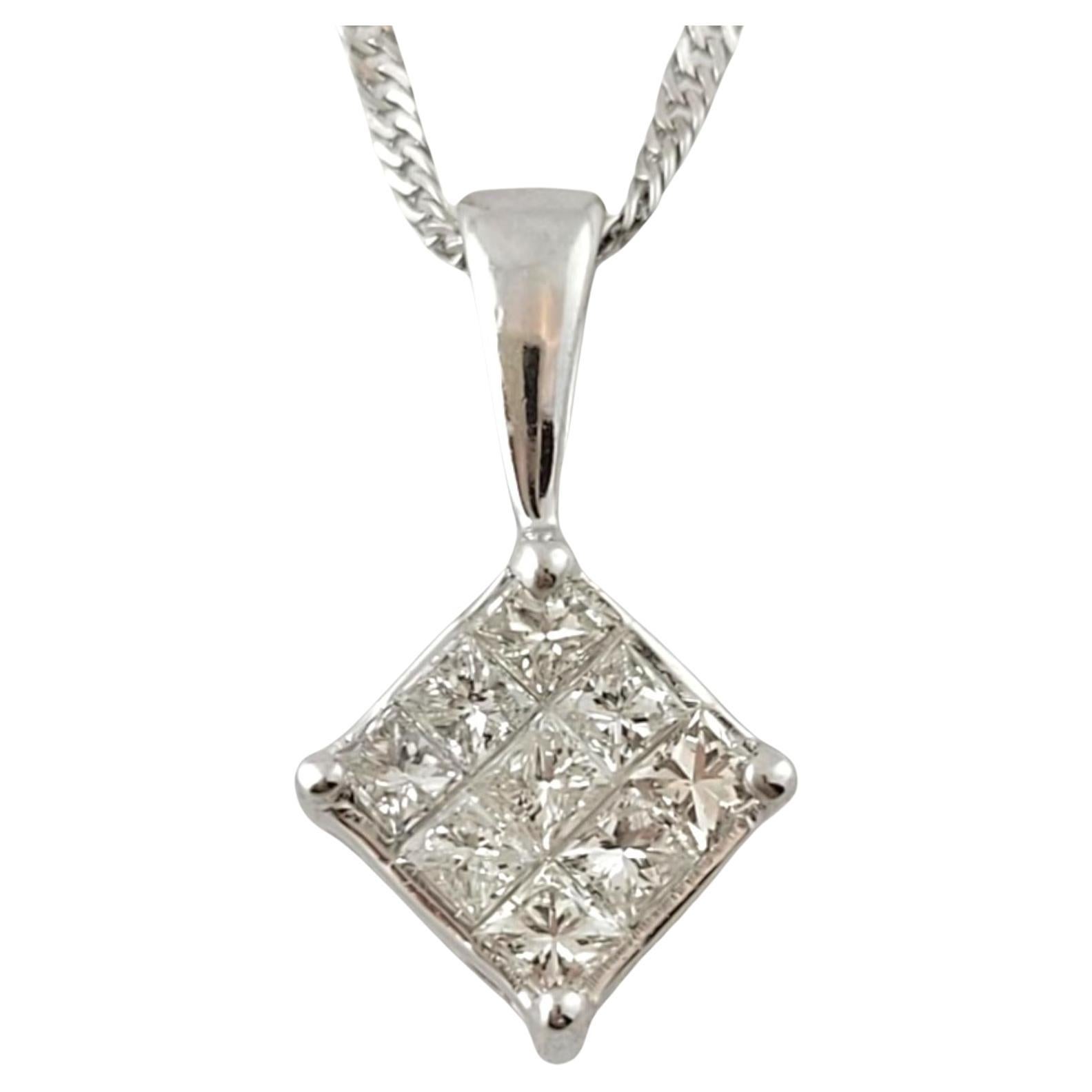 Platinum Infinity Set Diamond Pendant Necklace #17782 For Sale