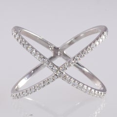 Platinum Infinity "X" Style Diamond Ring .50 Carat TW SI1-SI2, G-H 7.1 Grams