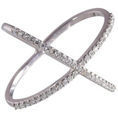 Platinum Infinity "X" Style Diamond Ring .50 Carat TW SI1-SI2, G-H 7.1 Grams
