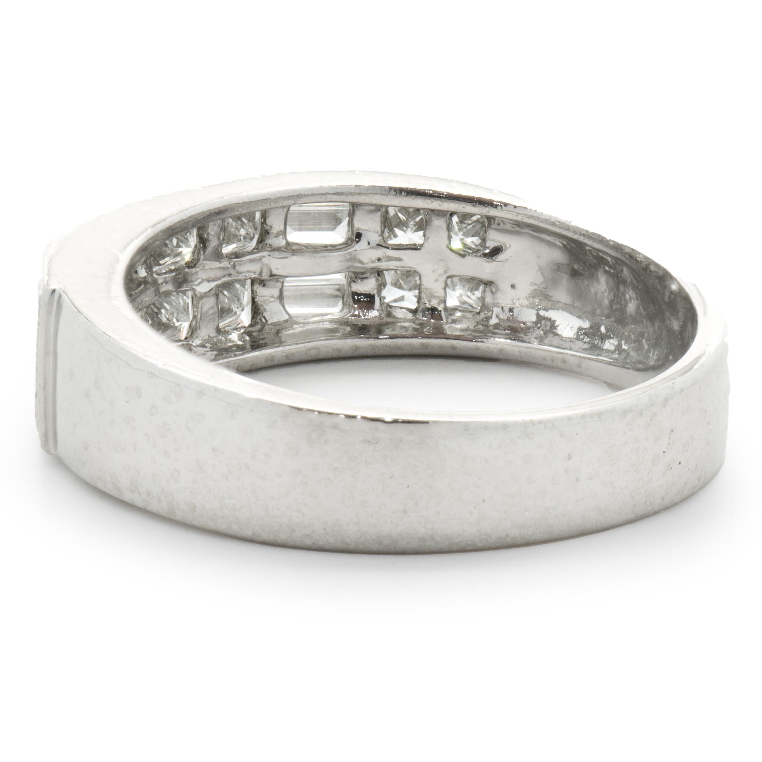 Princess Cut Platinum Invisible Set Diamond Ring