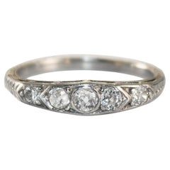 Bague en platine et iridium avec diamant antique 0,30ct