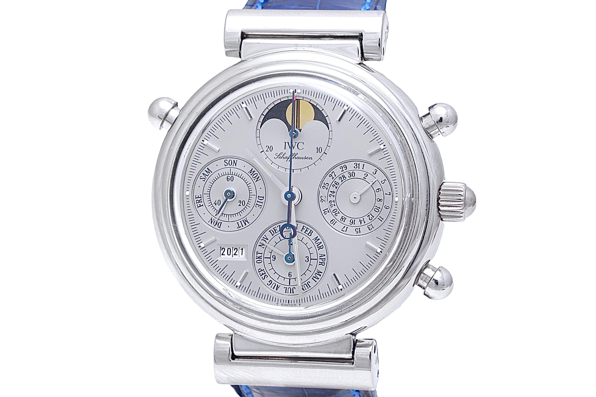 Women's or Men's Platinum IWC Perpetual Calendar Split Second Chronograph Limited Wrist Watch3751 For Sale