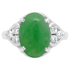 Anello di giada e diamanti in platino