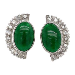 Platin-Jade-Diamant-Ohrringe