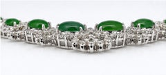 Platinum Jadeite Jade & Diamond Necklace, featuring 53.97 Cabuchon Jade