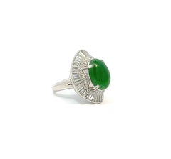Platinum Jadeite Jade Ring with Diamonds