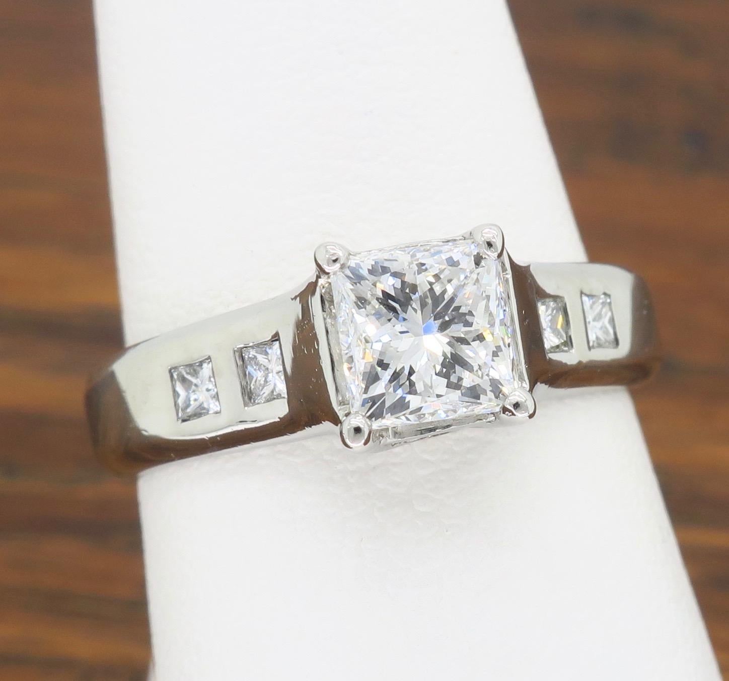 Princess Cut Platinum Jeff Cooper Diamond Engagement Ring 
