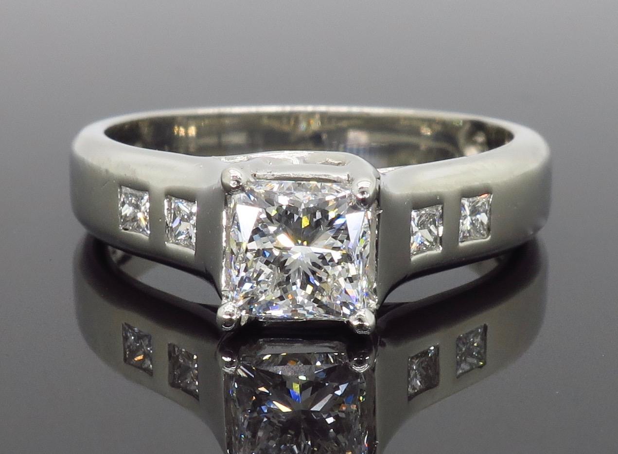 Platinum Jeff Cooper Diamond Engagement Ring  In Excellent Condition In Webster, NY