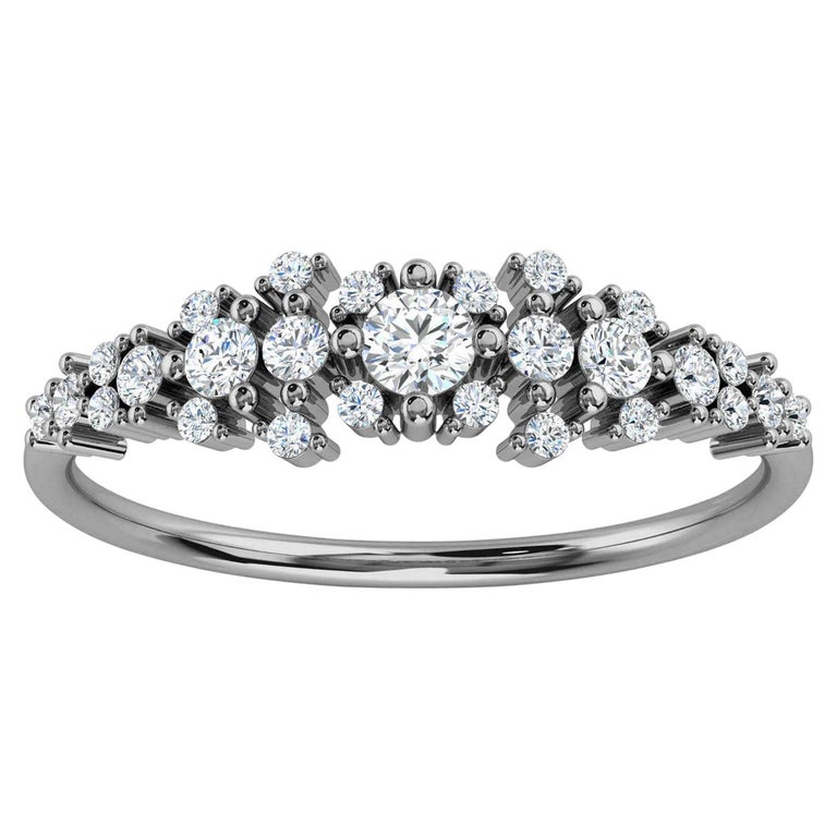 Platinum Kandi Organic Design Diamond Ring '1/4 Ct. tw' For Sale at 1stDibs