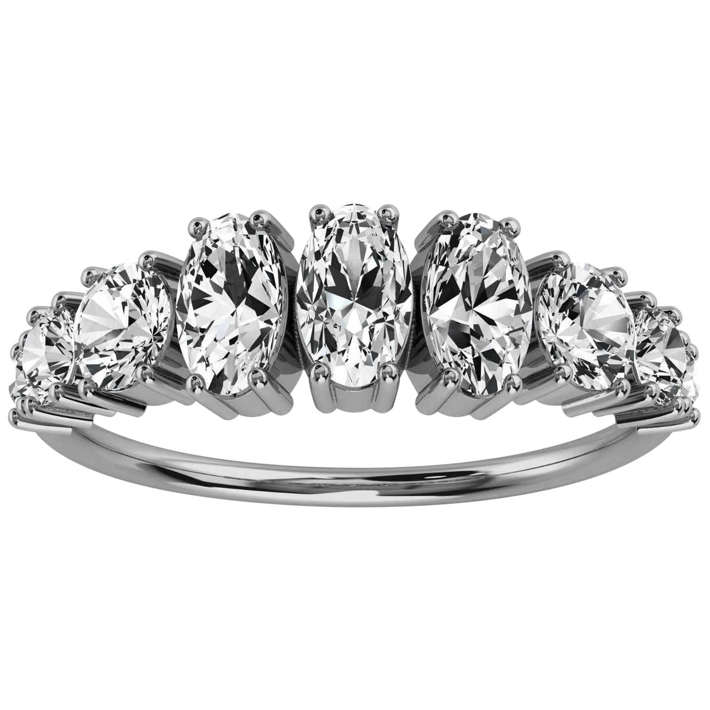 Platinum Kym Oval and Round Organic Design Diamond Ring '1 1/4 Ct. Tw' For Sale