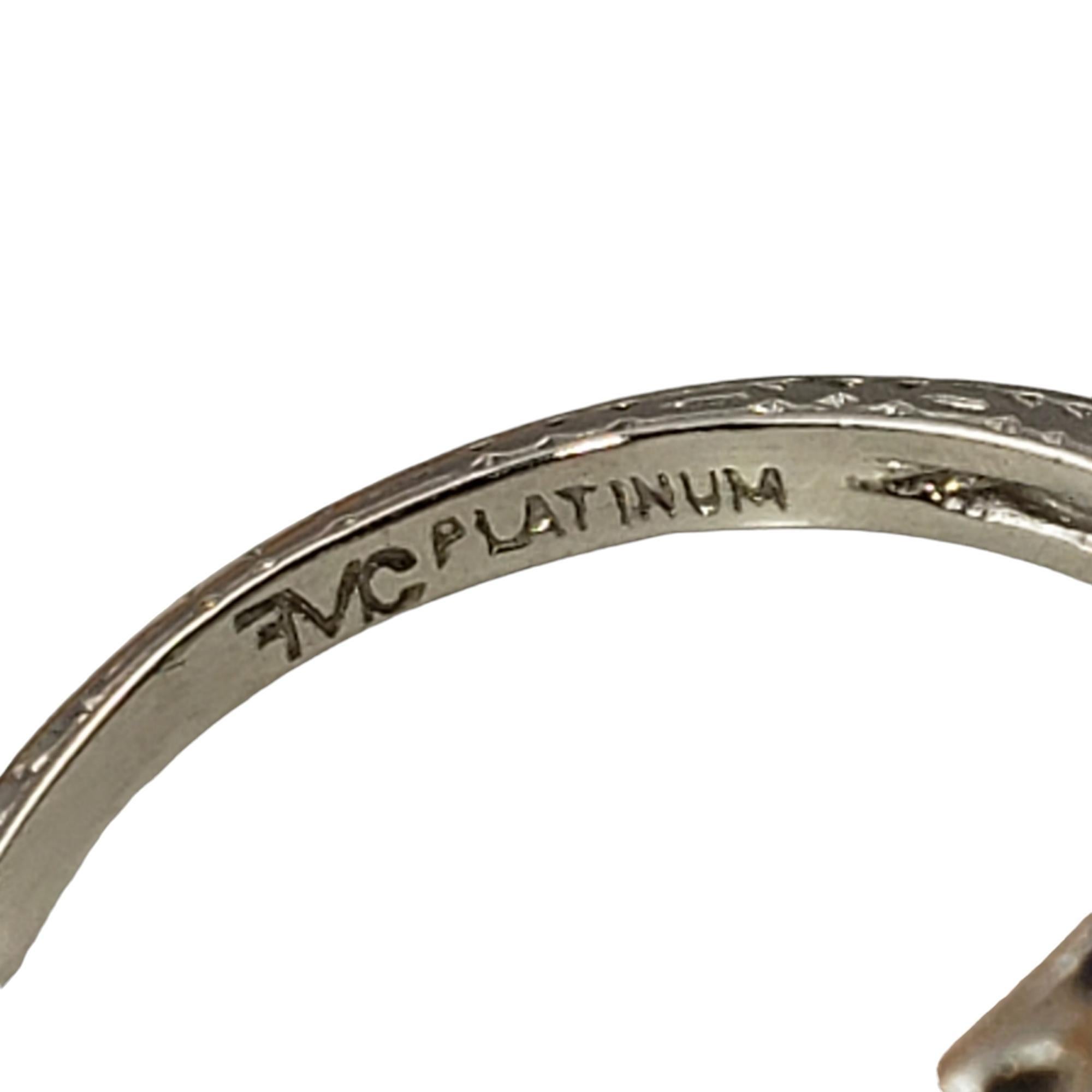 Platinum Lab Created Sapphire Diamond Ring Size 6 #15637 For Sale 2