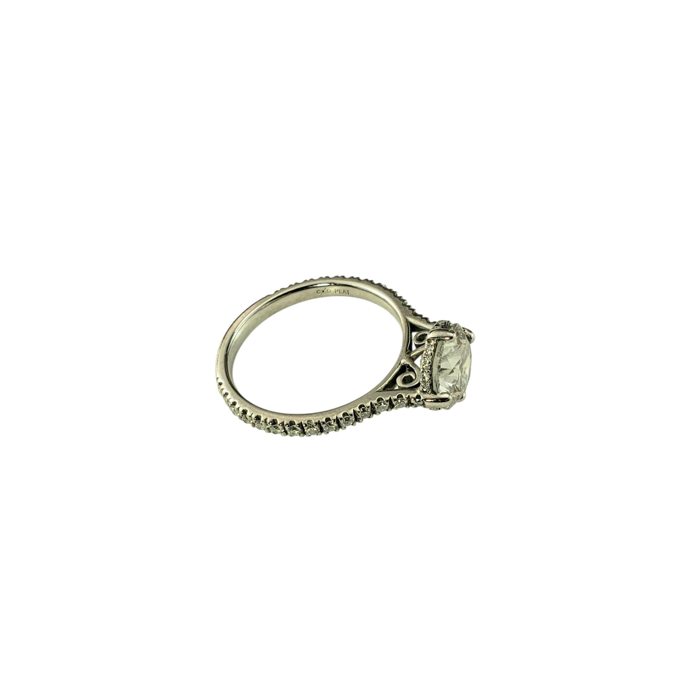 Brilliant Cut Platinum Lab Grown Diamond Engagement Ring Size 7 IGI Certified #22909 For Sale