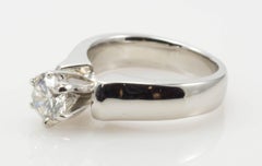 Platinum Ladies 0.85 Carat Round Brilliant J/SI2 Diamond Solitaire Ring