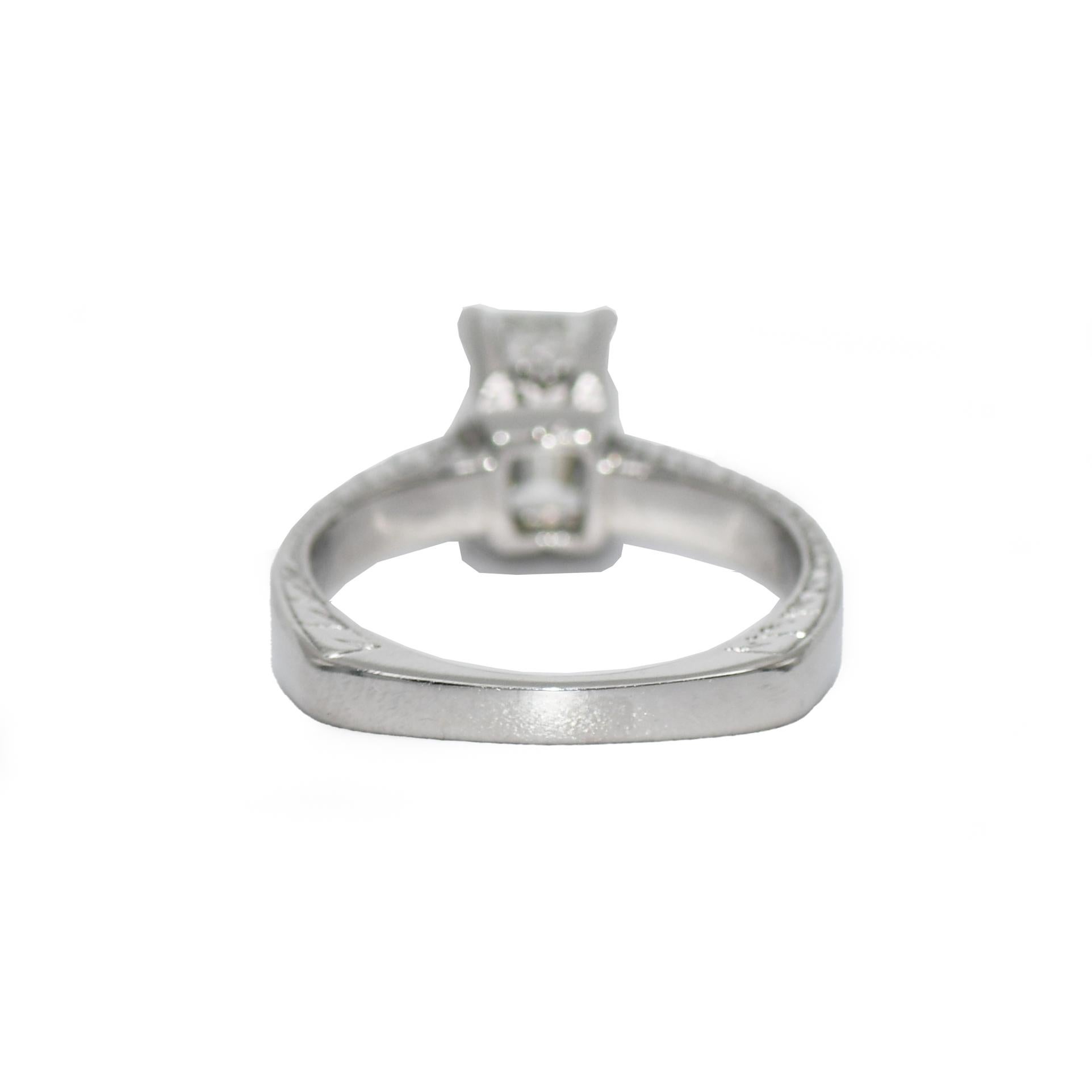 Platinum Ladies Diamond Engagement Ring In Excellent Condition For Sale In Laguna Beach, CA