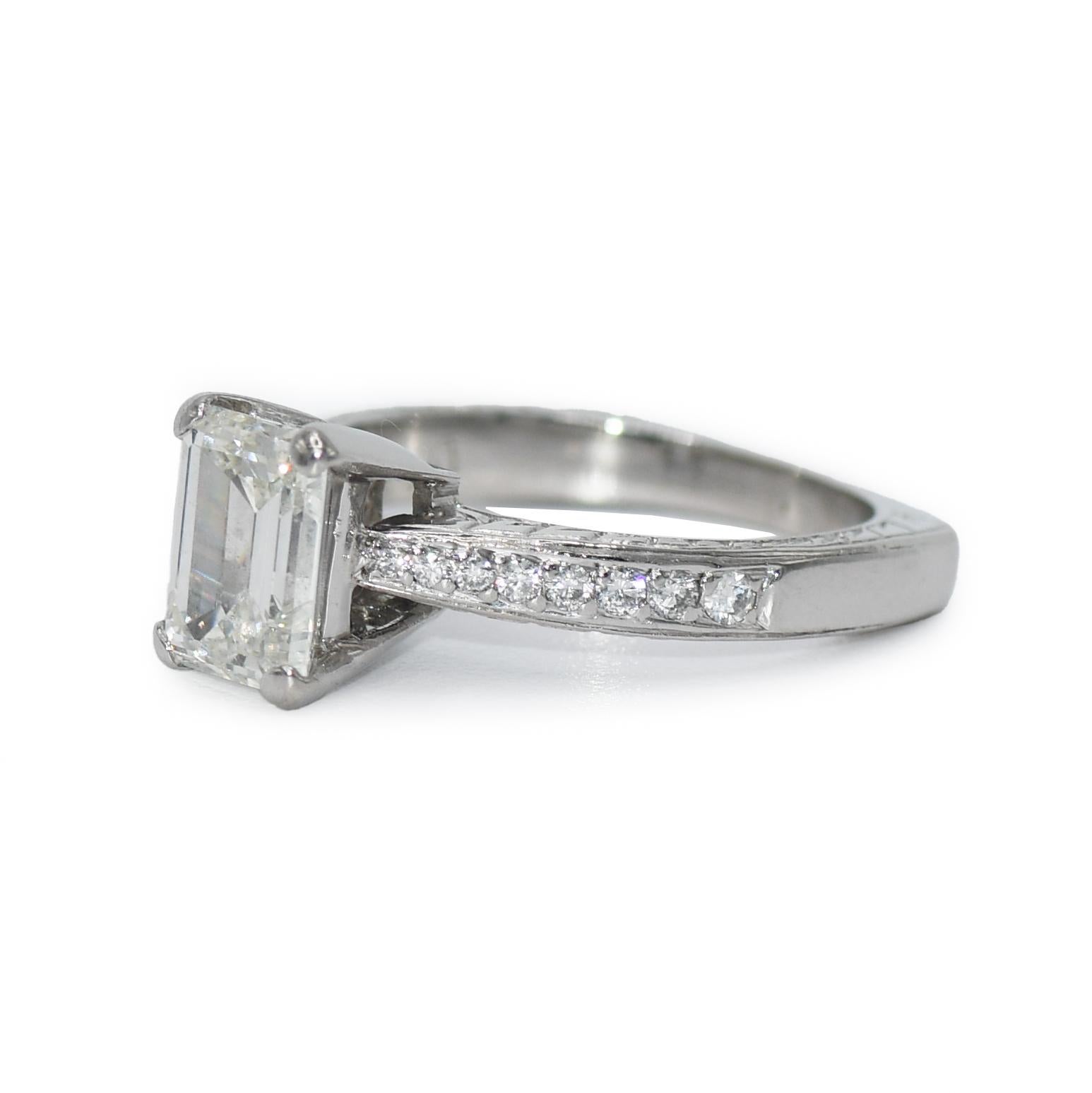 Platinum Ladies Diamond Engagement Ring For Sale 1
