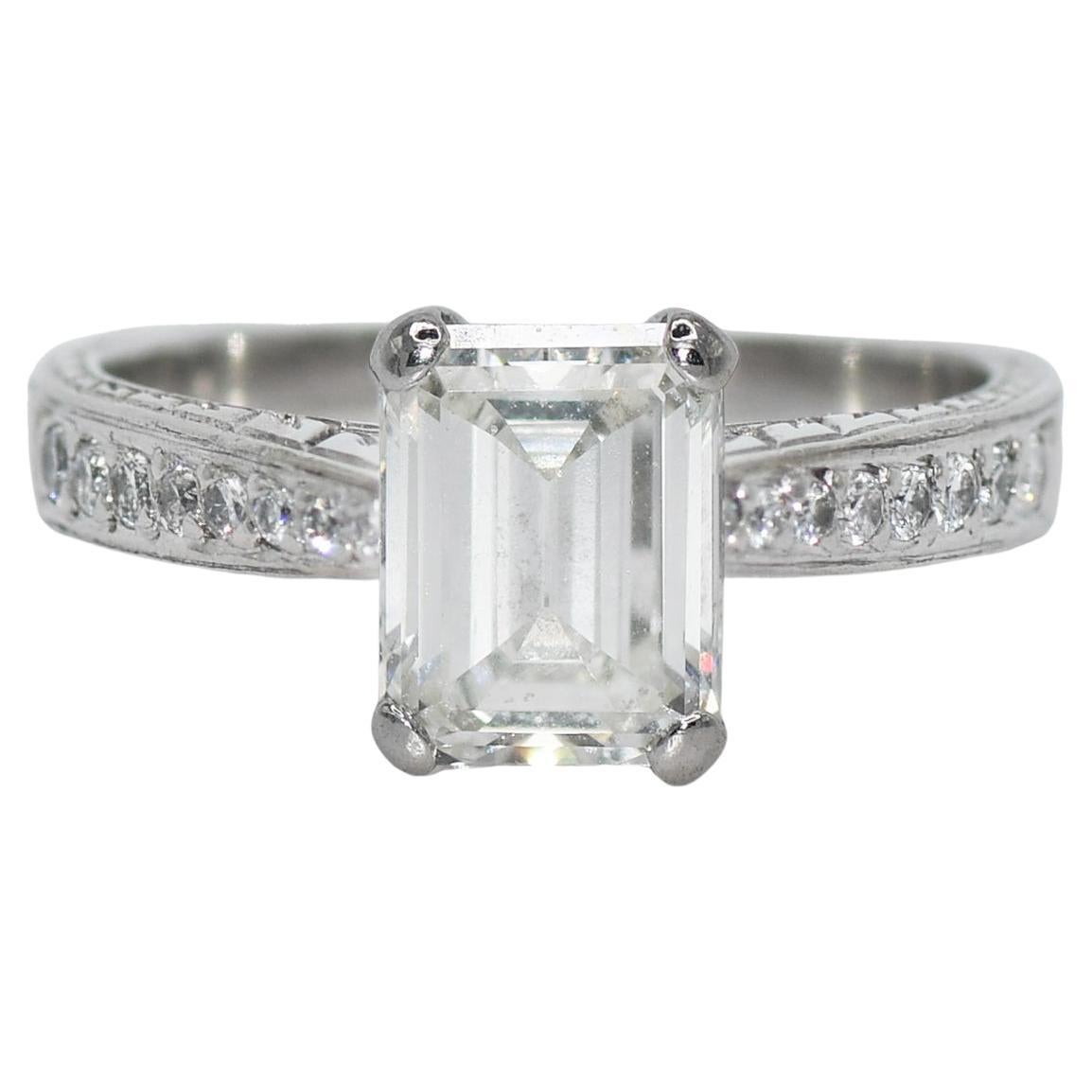 Platinum Ladies Diamond Engagement Ring For Sale