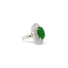 Platin Damen Jadeit Jade Ring mit Diamanten