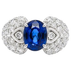 Platinum Ladies Ring with 2.42ct Blue Sapphire & 1.91ct Diamonds