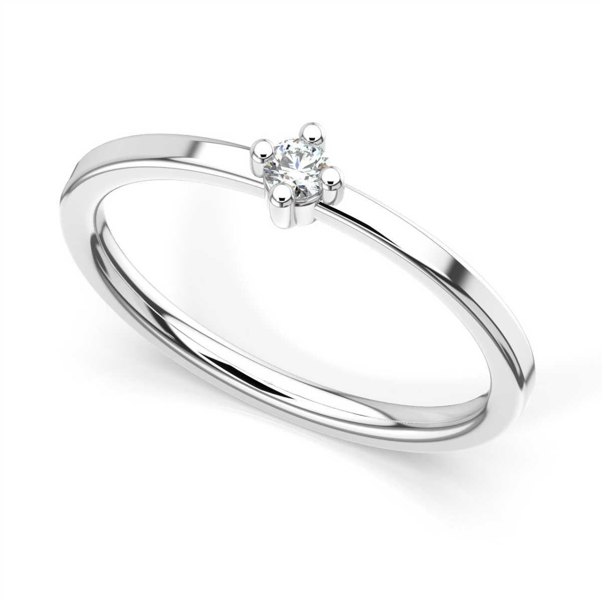 Round Cut Platinum Lamour Petite Solitaire Diamond Ring For Sale