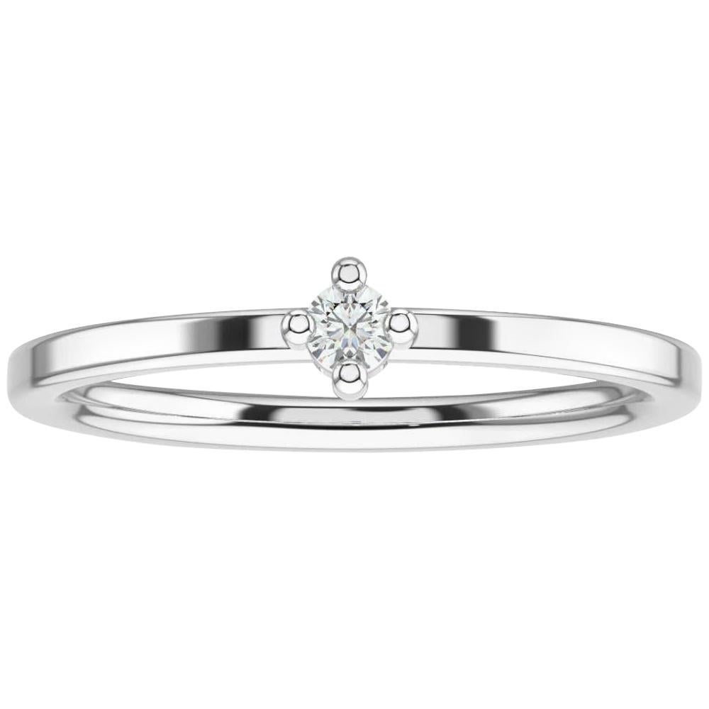 Platinum Lamour Petite Solitaire Diamond Ring For Sale