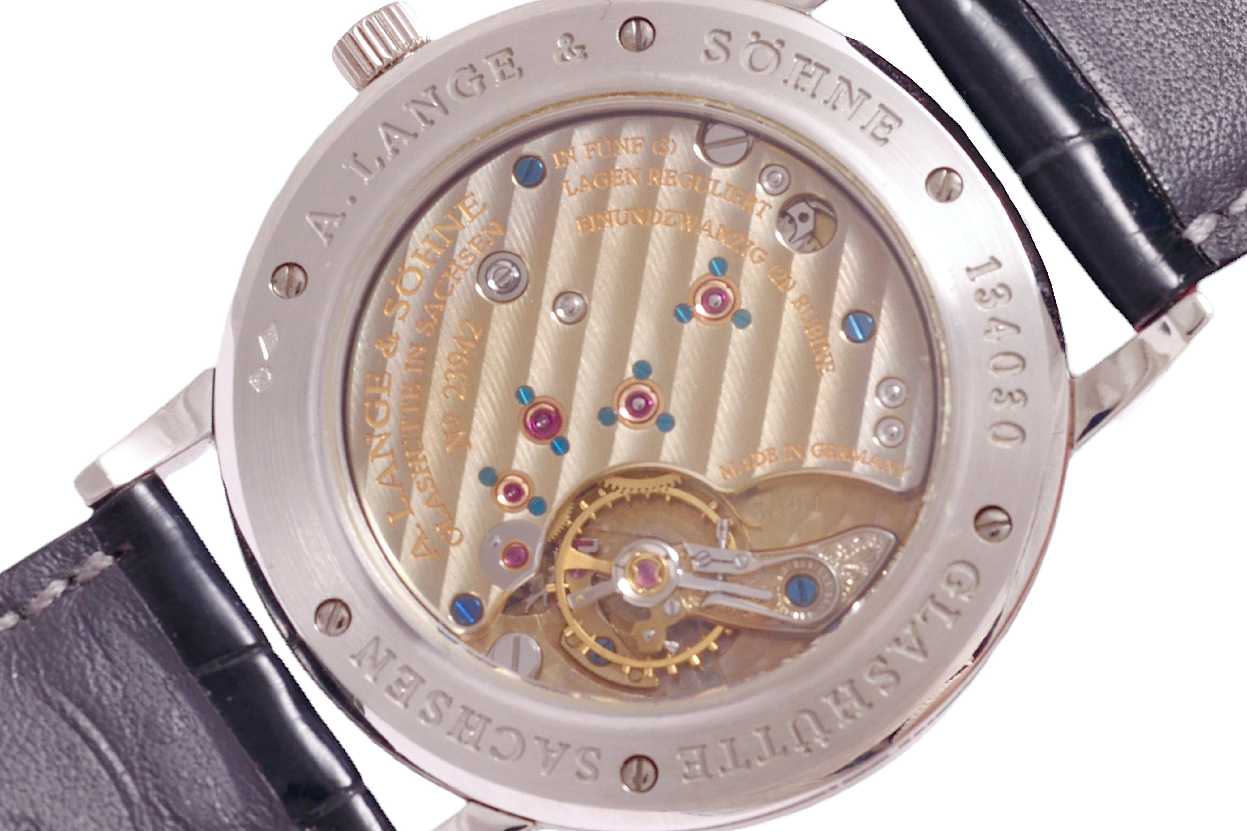 Platinum Lange Sohne 1815 Wrist Watch, Lange Certificate Like New Ref. 206.025 For Sale 4