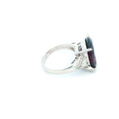 Platinum Large Oval Purple Stone Ring