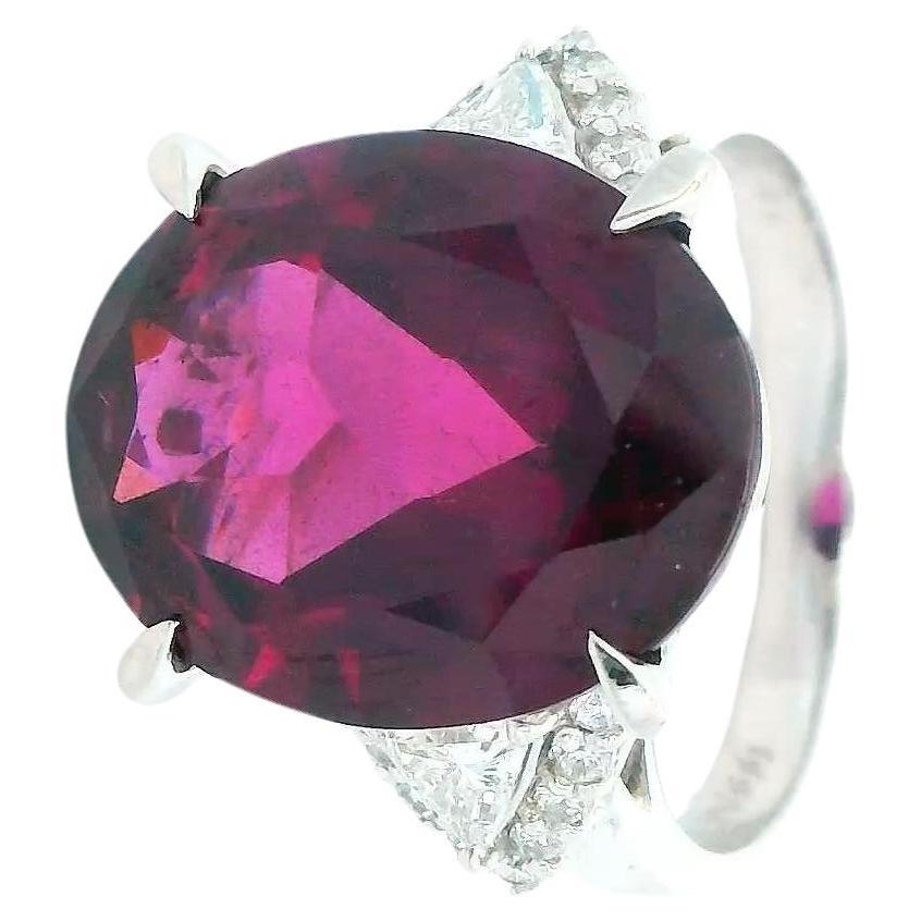 Platinum Large Oval Purple Stone Ring For Sale